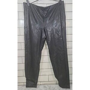 Banana Republic Womens Size 14 Vegan Black Leather Legging Pants Elastic Waist